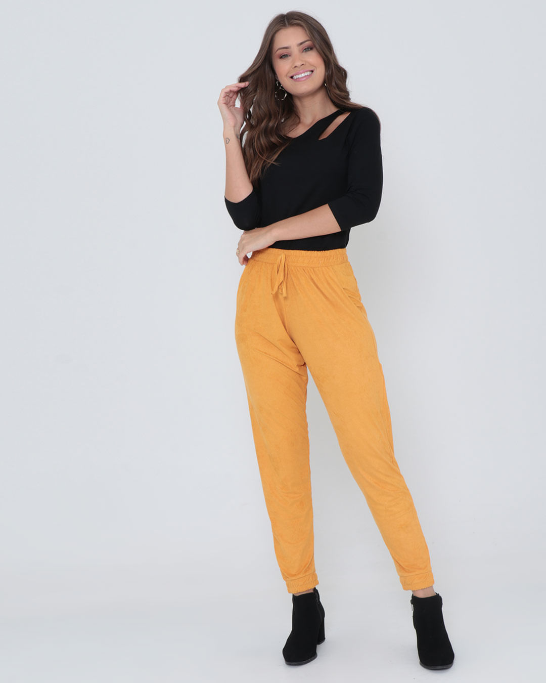 Calça Jogger Feminina CalÃ§a Cor Mostarda Feminina Calça Feminina