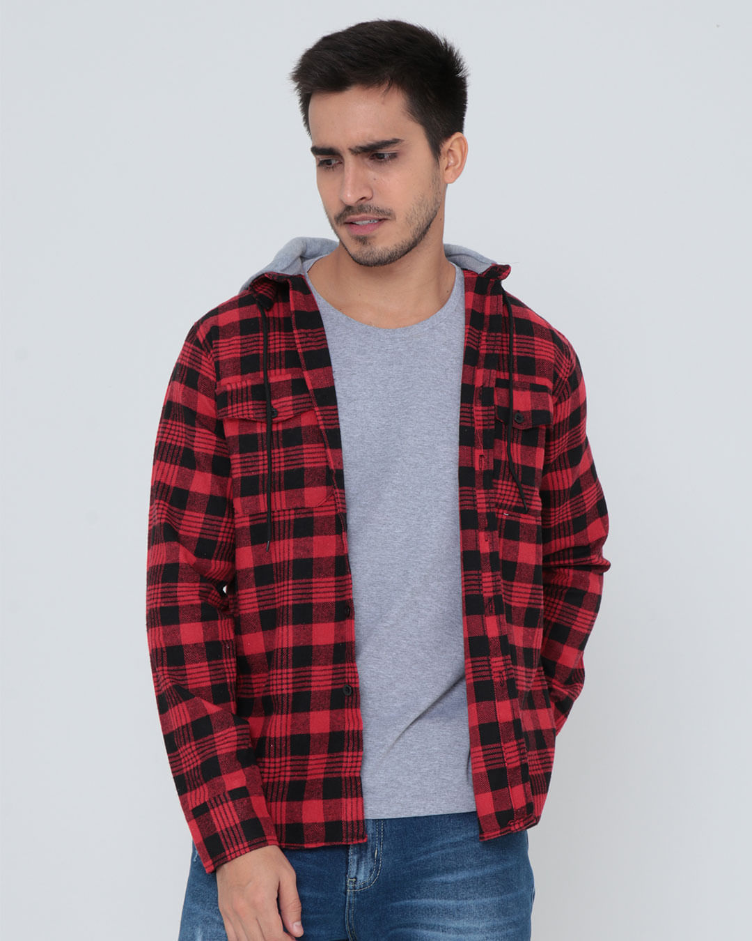 Camisa Xadrez Masculina Flanela Casaco Lenhador Masculino Camisa