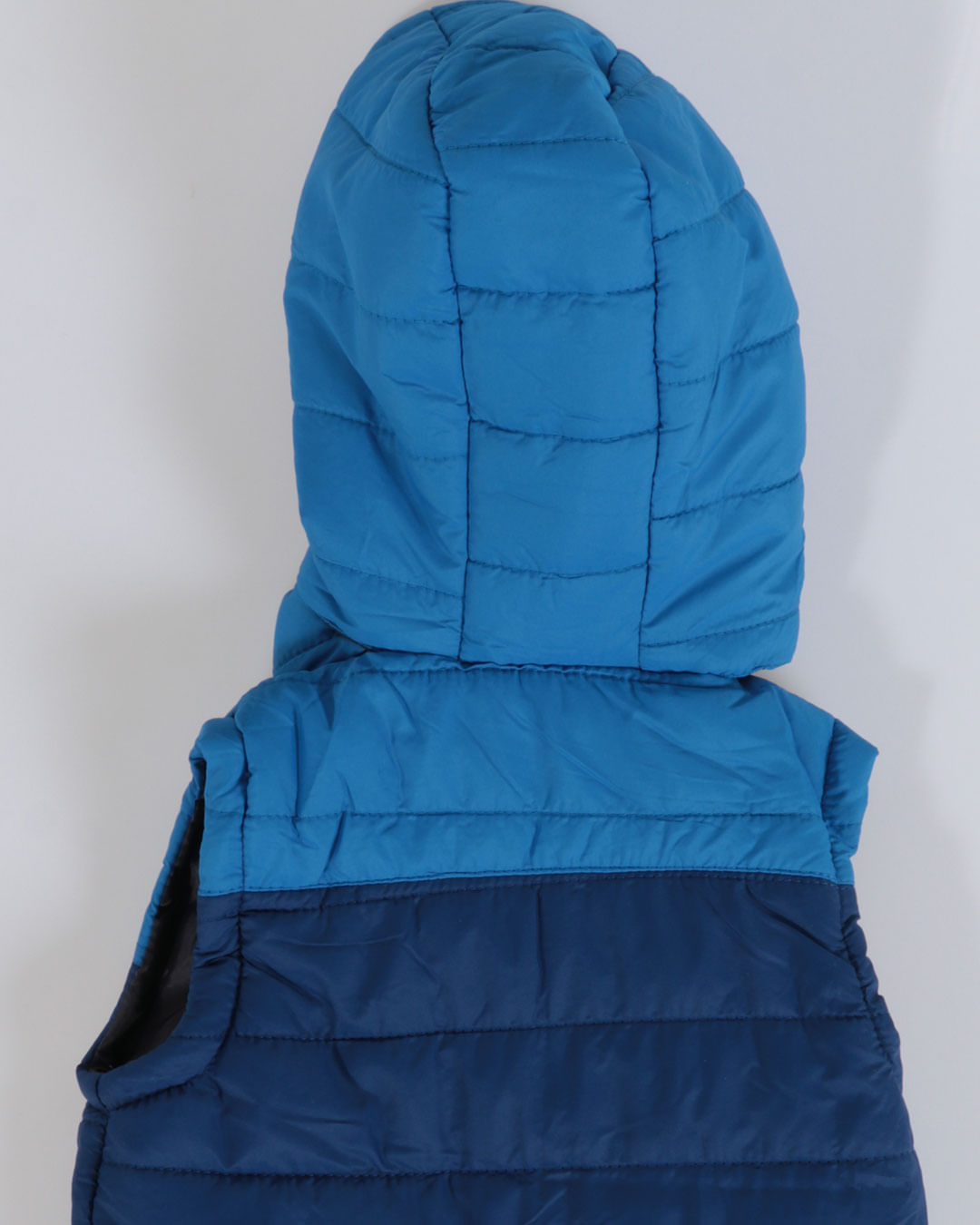 Colete Puffer Bebê Com Capuz Azul Marinho