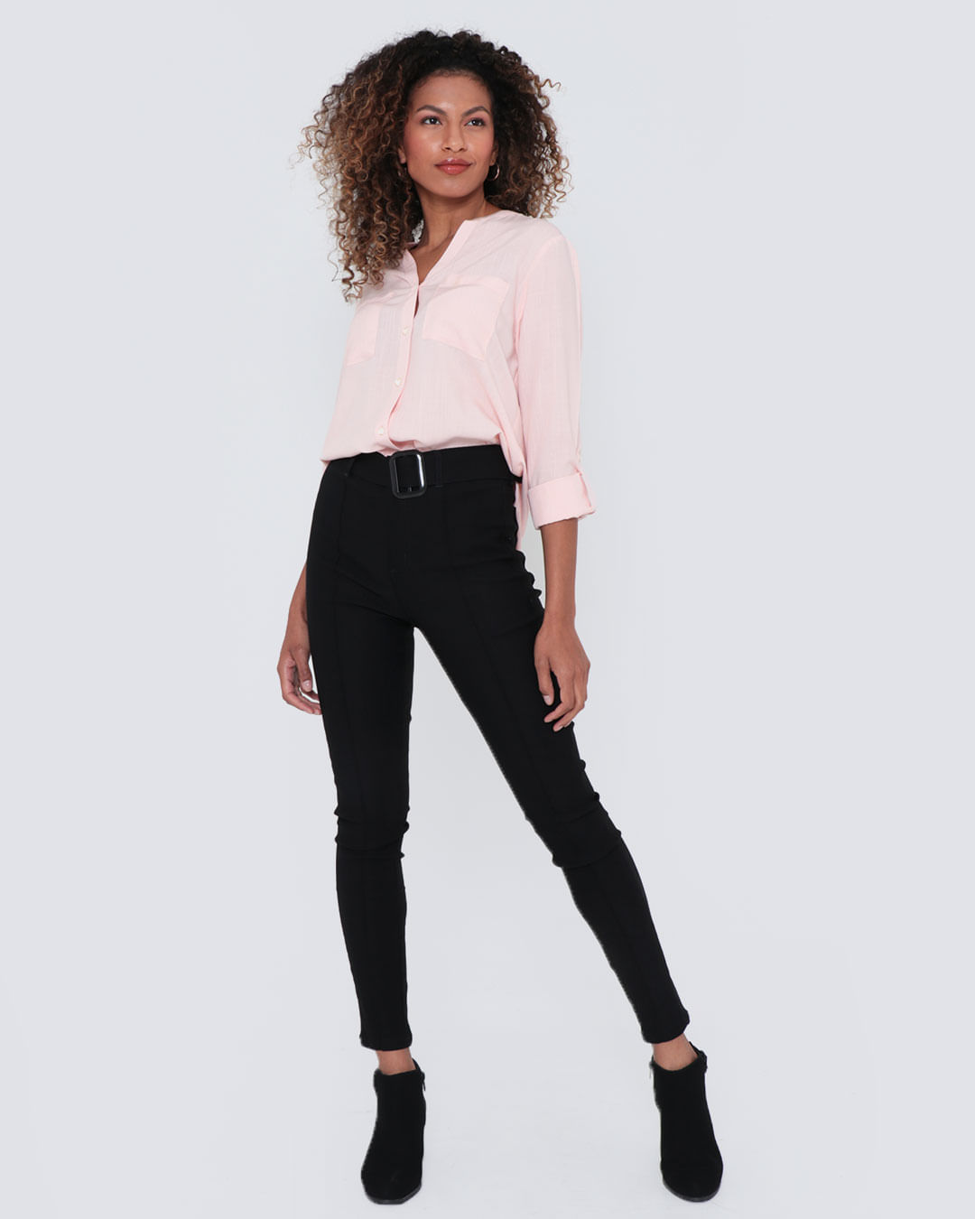 Camisa Feminina Viscose Lisa Rosa Claro | Lojas Torra
