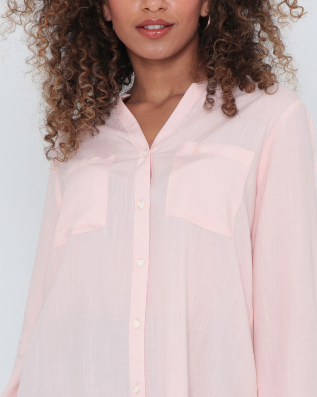 Camisa Feminina Viscose Lisa Rosa Claro | Lojas Torra