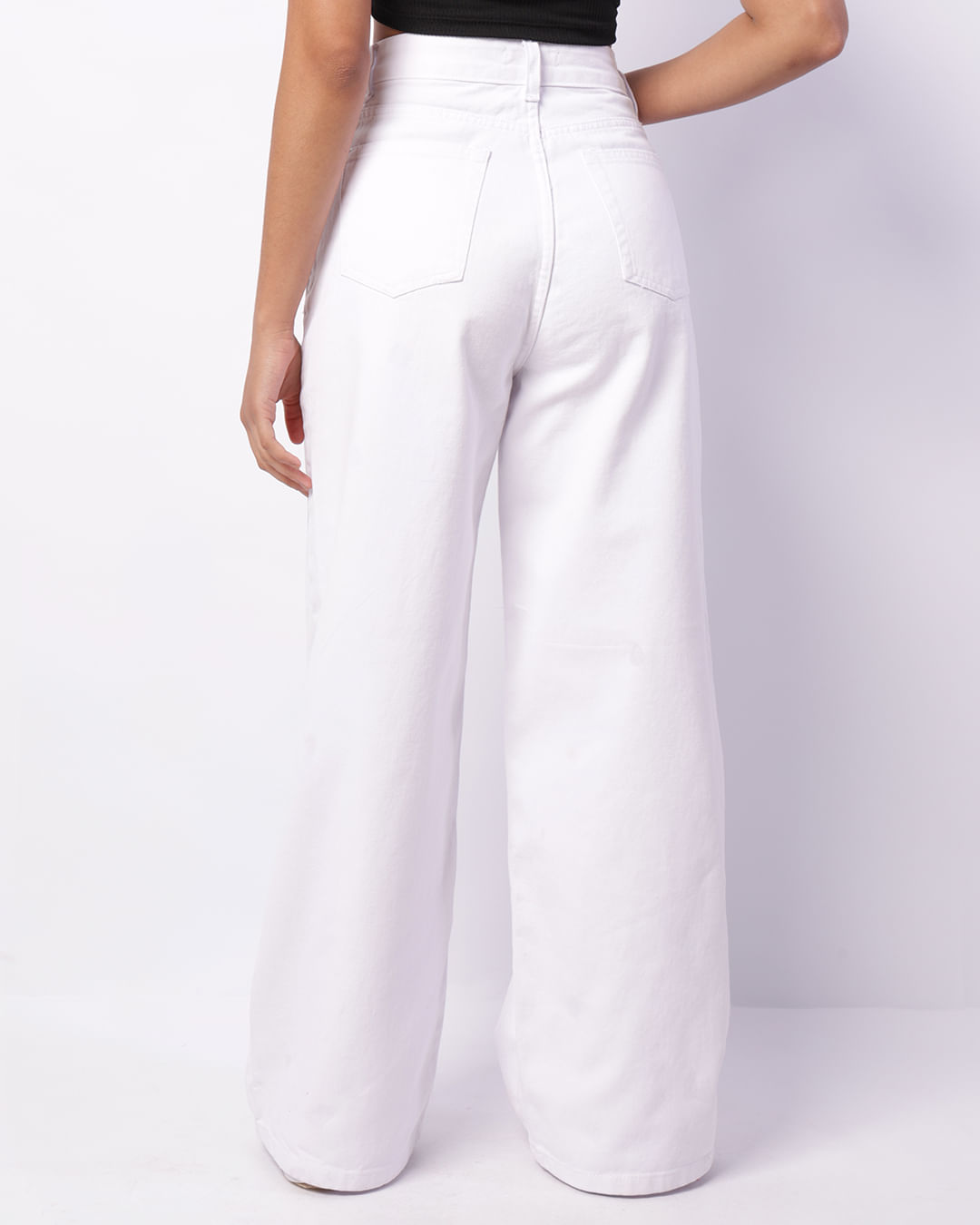Calça Feminina Sarja Wide Leg Branca