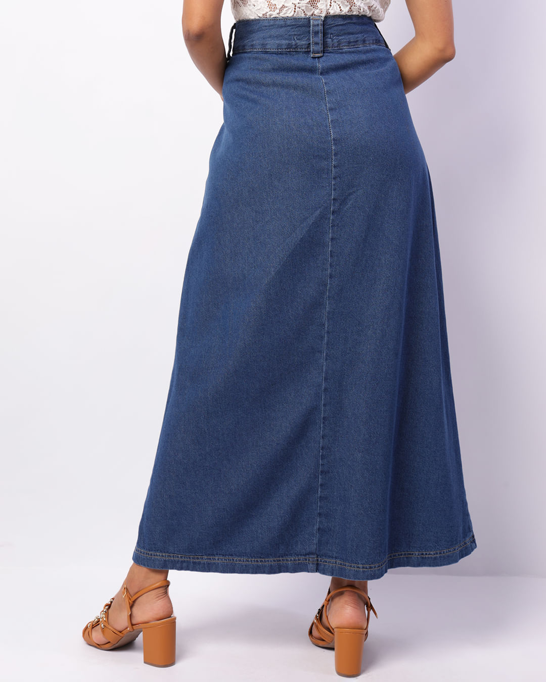 Saia Longa Saia Jeans Di Bella Jeans Longa Saia Midi Evase Jeans