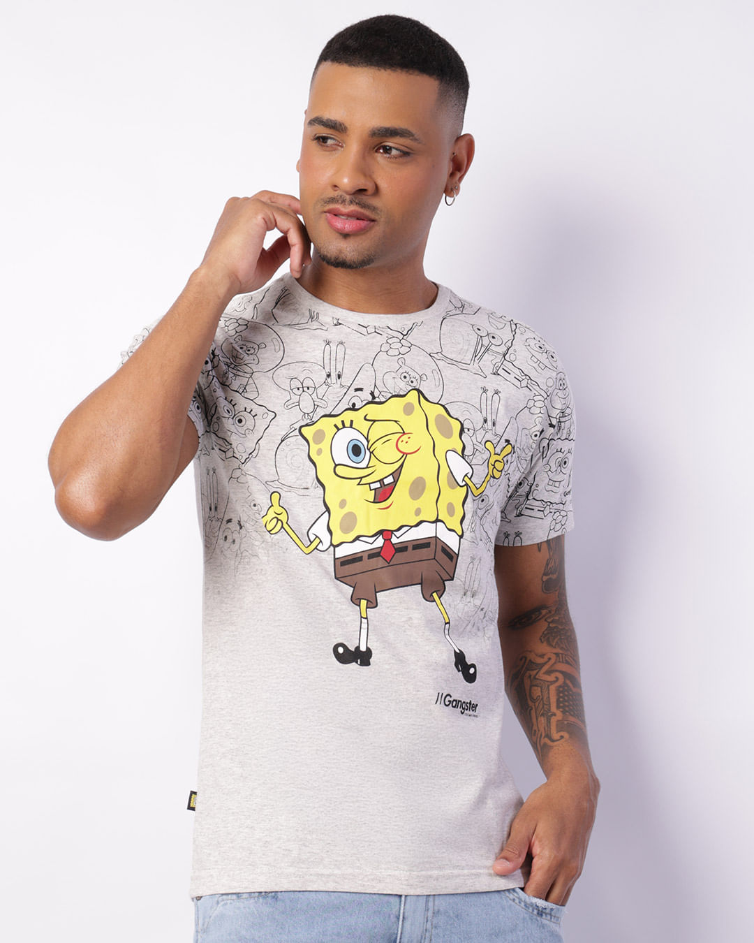 Camiseta De Bob Esponja Gangster Camiseta