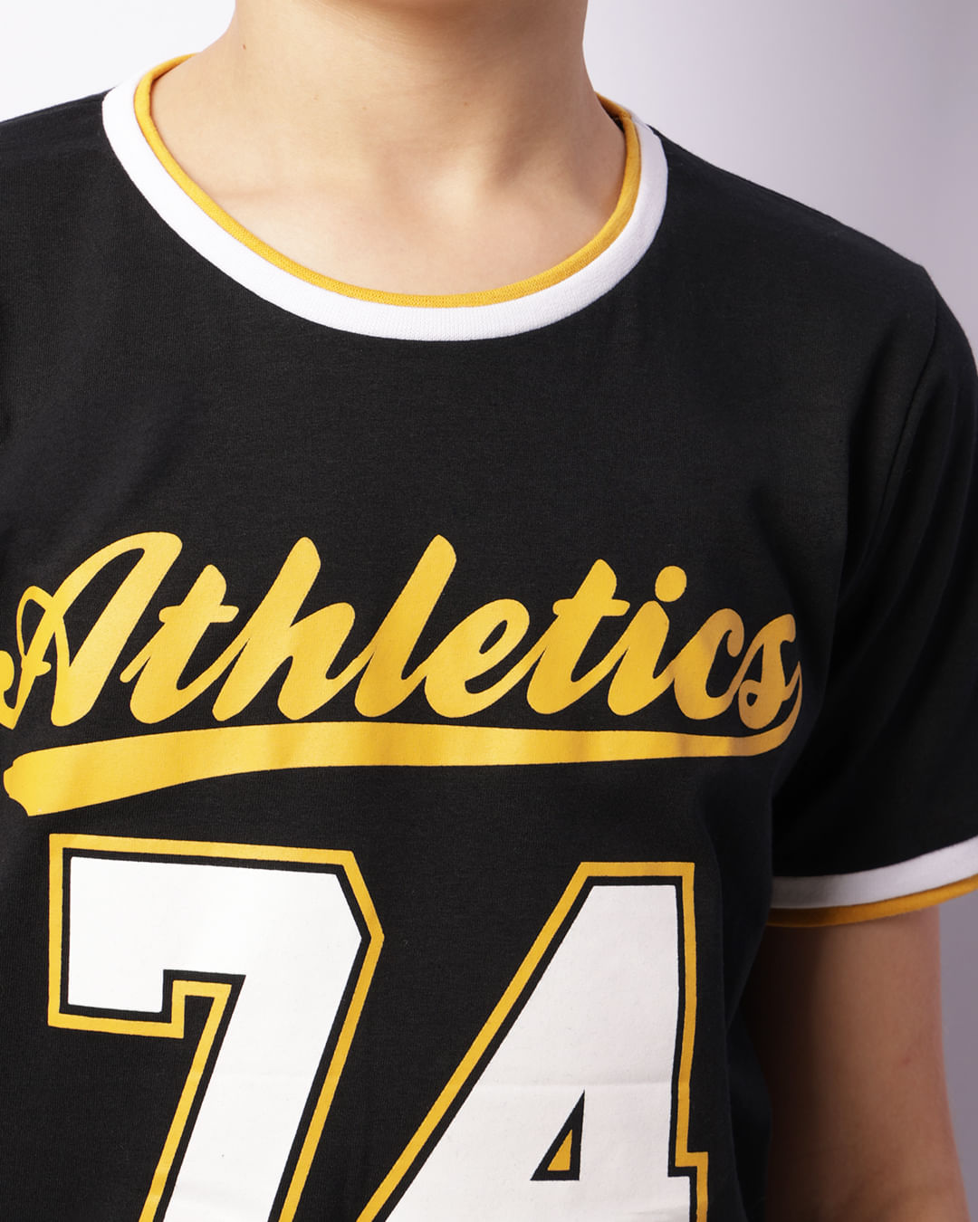 Camiseta Juvenil Manga Curta Basquete Athletic 74 Preta