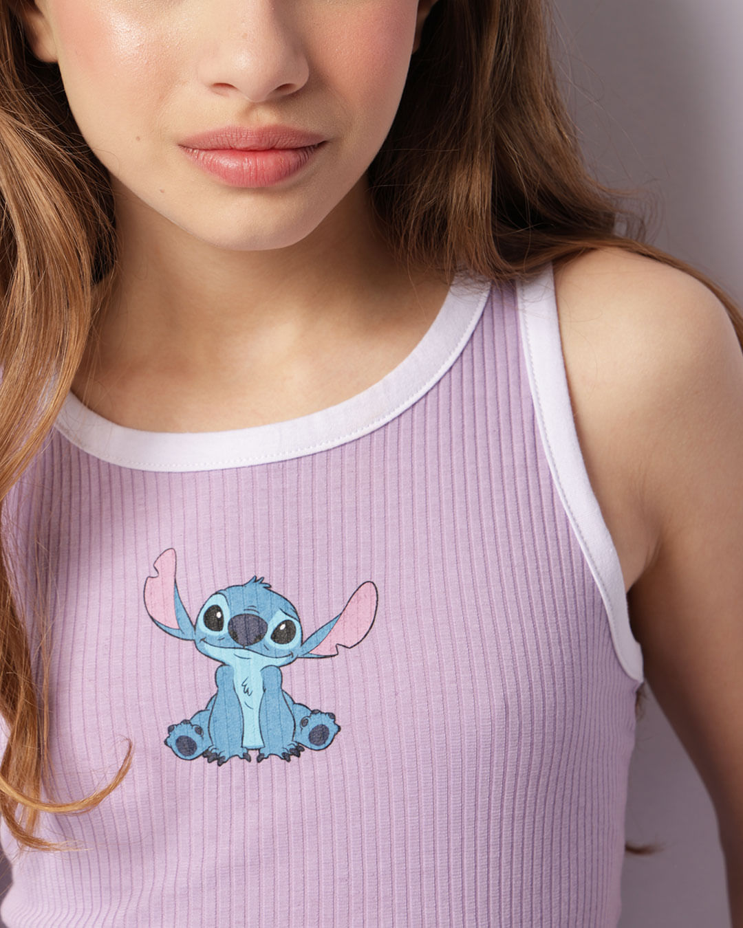 Regata Juvenil Canelada Disney Stitch Lilás
