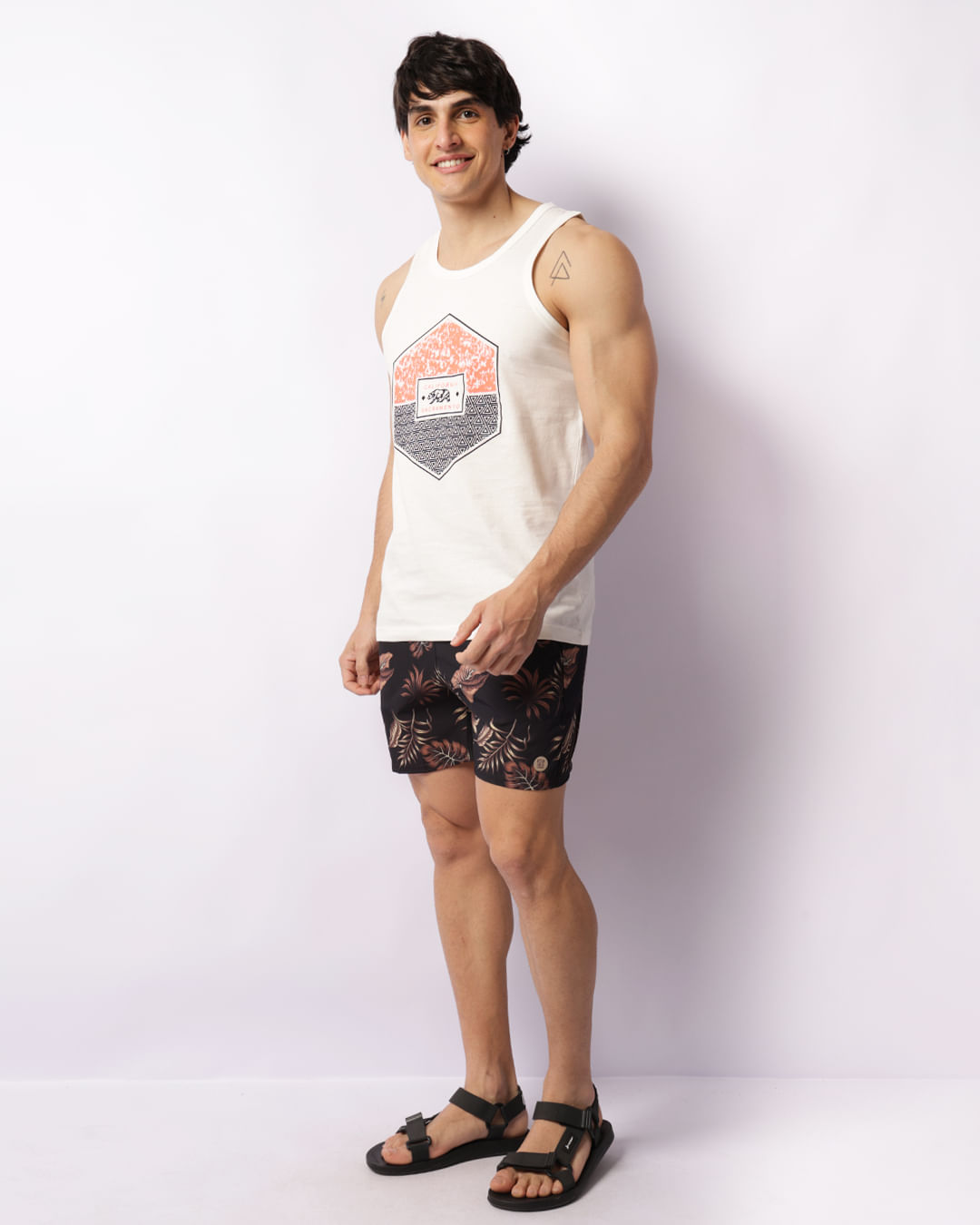 Bermuda Surf Masculina Estampada Preta