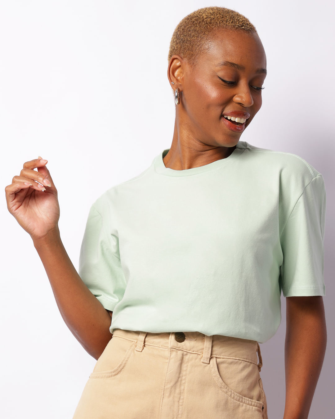 Camiseta Feminina Oversized Básica Verde