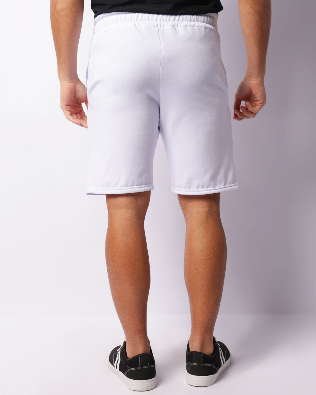 Bermuda Masculina Moletom Com Bolsos Com Cordão Branca