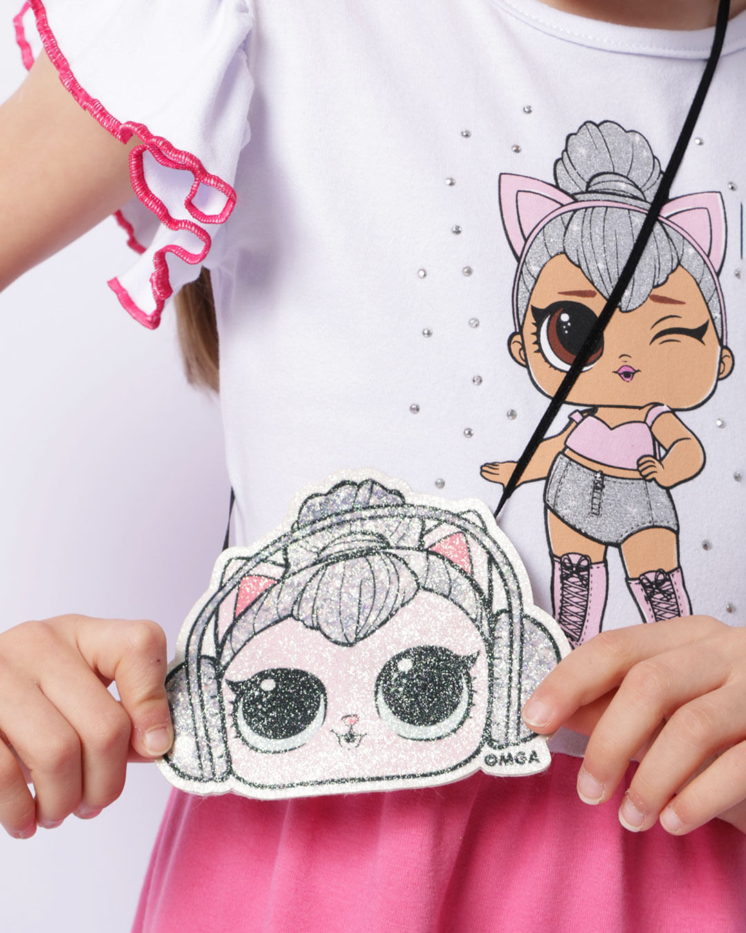 Vestido Infantil Lol Surprise Brinde Bolsinha Branco