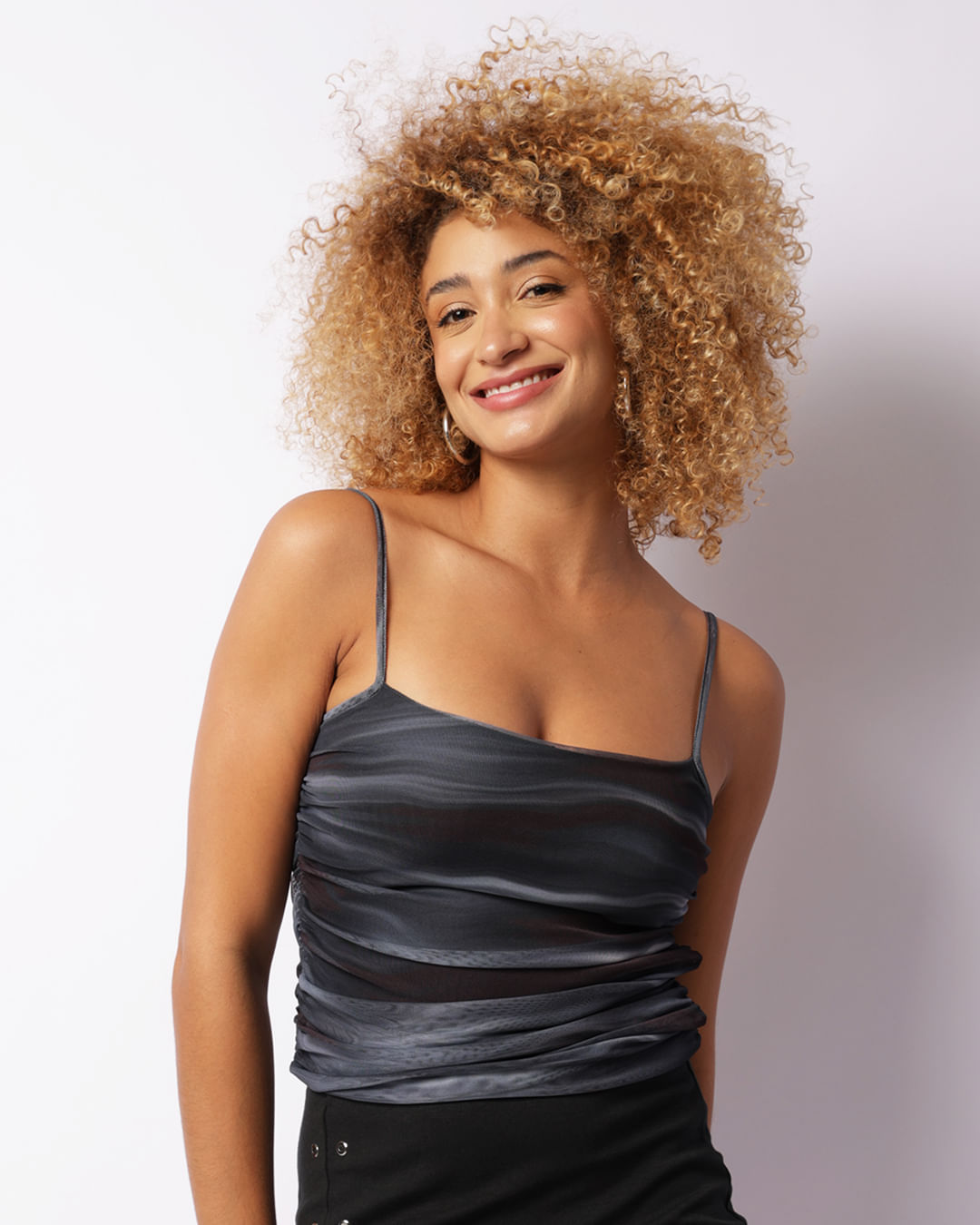 Regata Feminina Tule Tie Dye Cinza