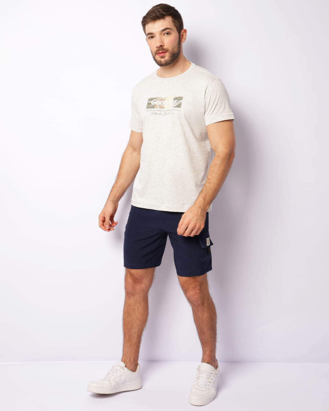 Bermuda Masculina Com Bolso Cargo Marinho