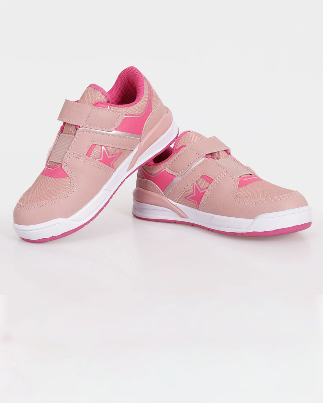 Tênis Infantil Via Vip Com Recortes Estampados Rosa