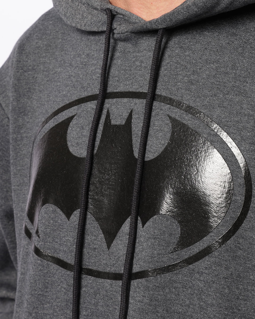 Blusão Moletom Masculino Peluciado DC Estampa Batman Cinza