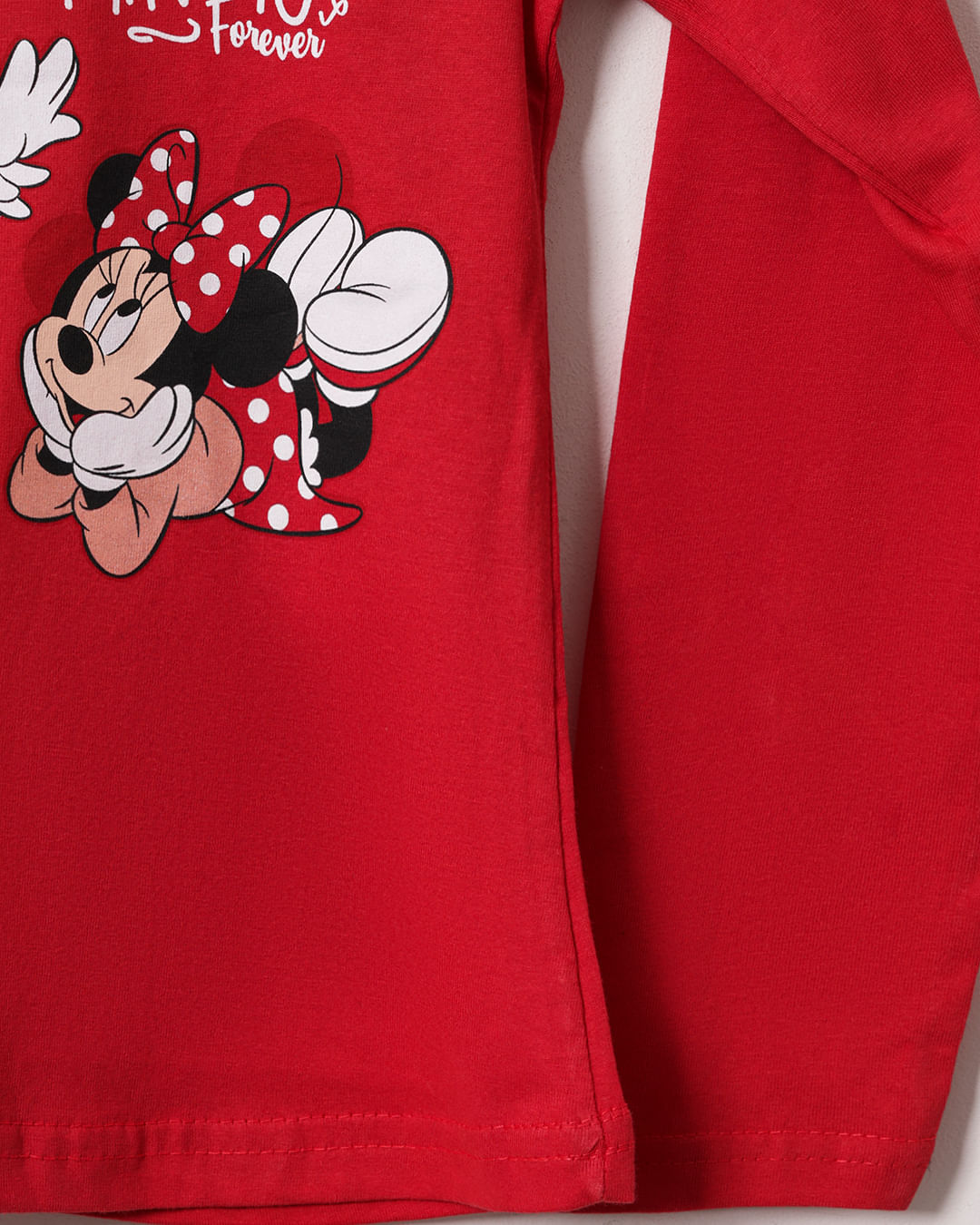 Camiseta Bebê Disney Minnie Manga Longa Vermelha