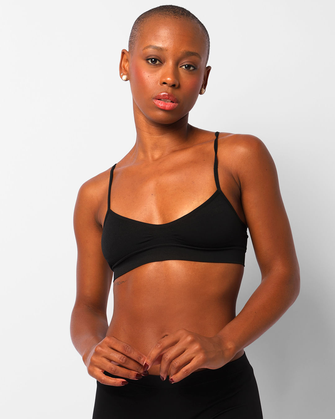 Sutiã Feminino Top Zee Rucci Alça Fina Preto