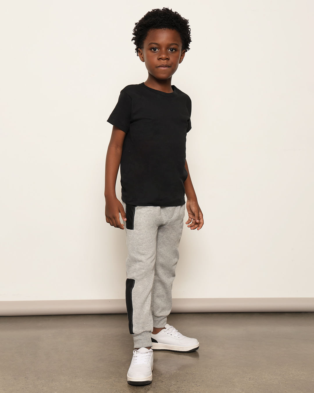 Calça Moletom Infantil Jogger Peluciada Gangster Cinza