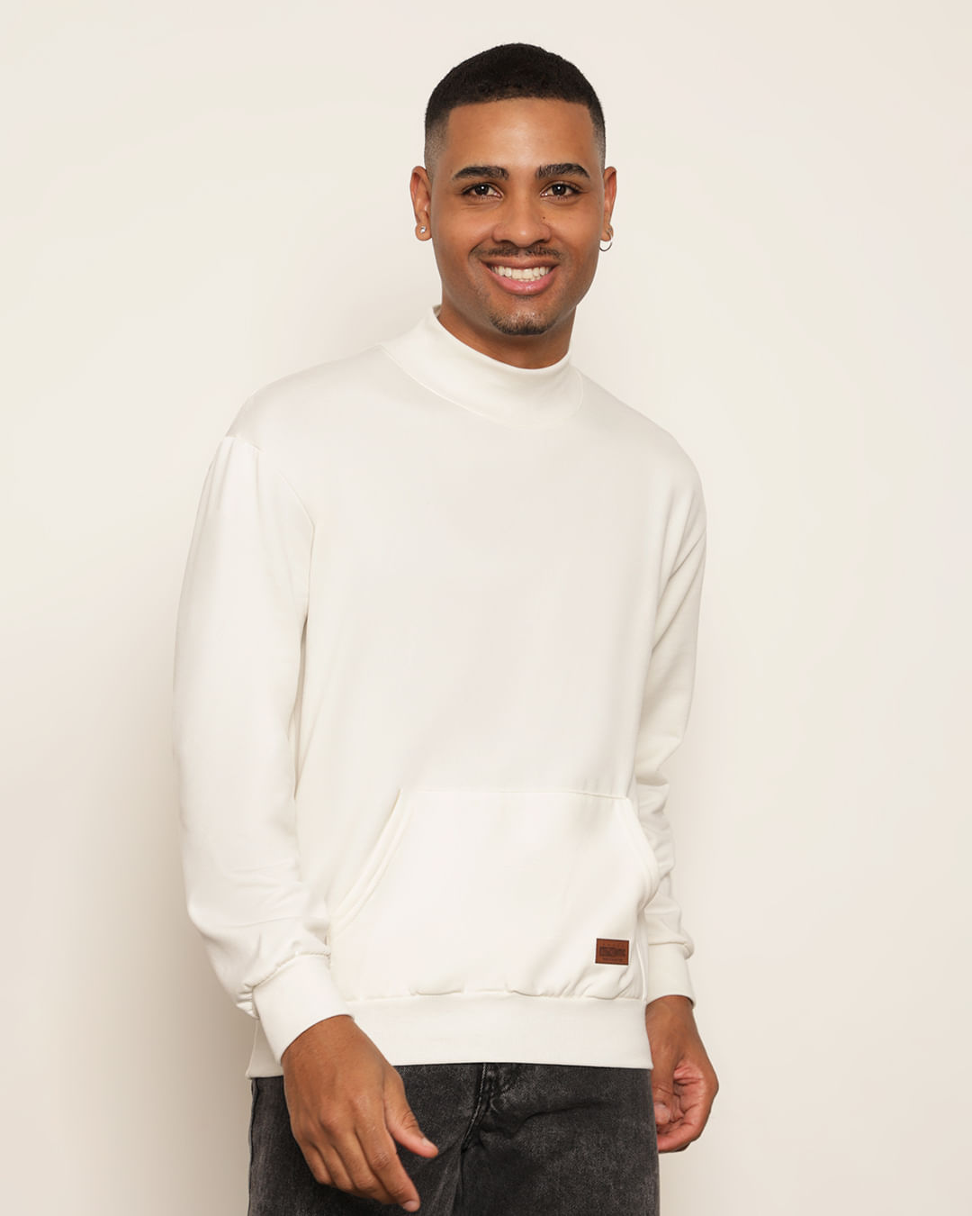 Casaco Moletom Masculino Moletom Branco Canguru Conjunto Moletom