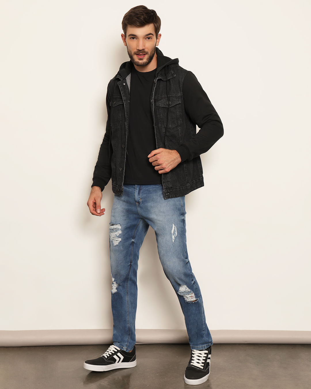 Jaqueta Masculina Jeans Casaco Jeans Preto Casaco Jeans Com