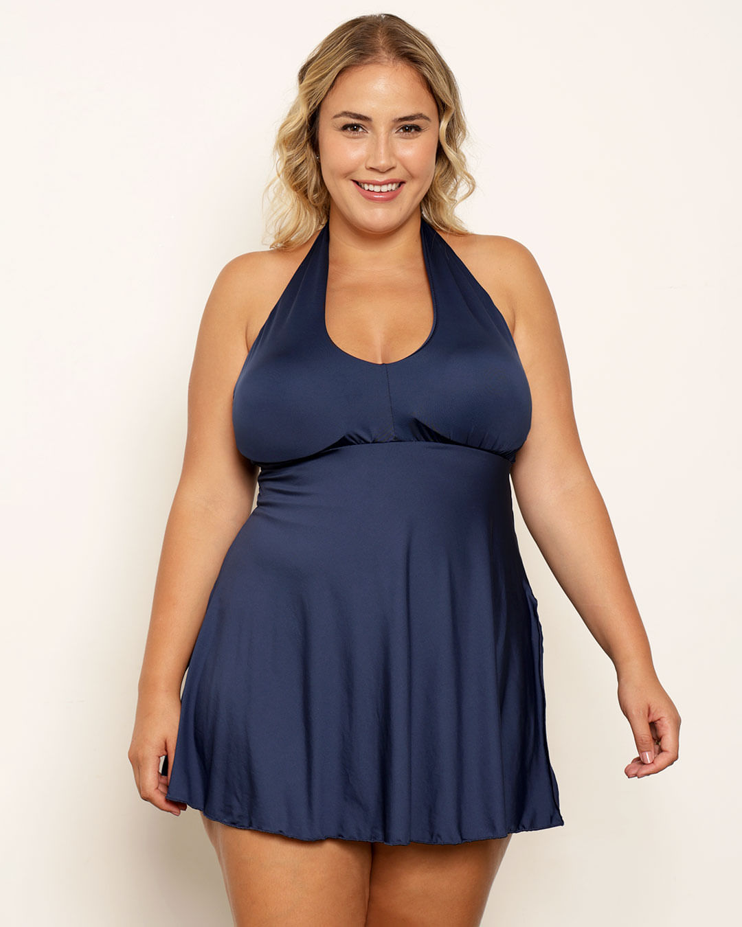 Maio Vestido Plus Maio Plus Size Com Saia Embutida Praia Embutida