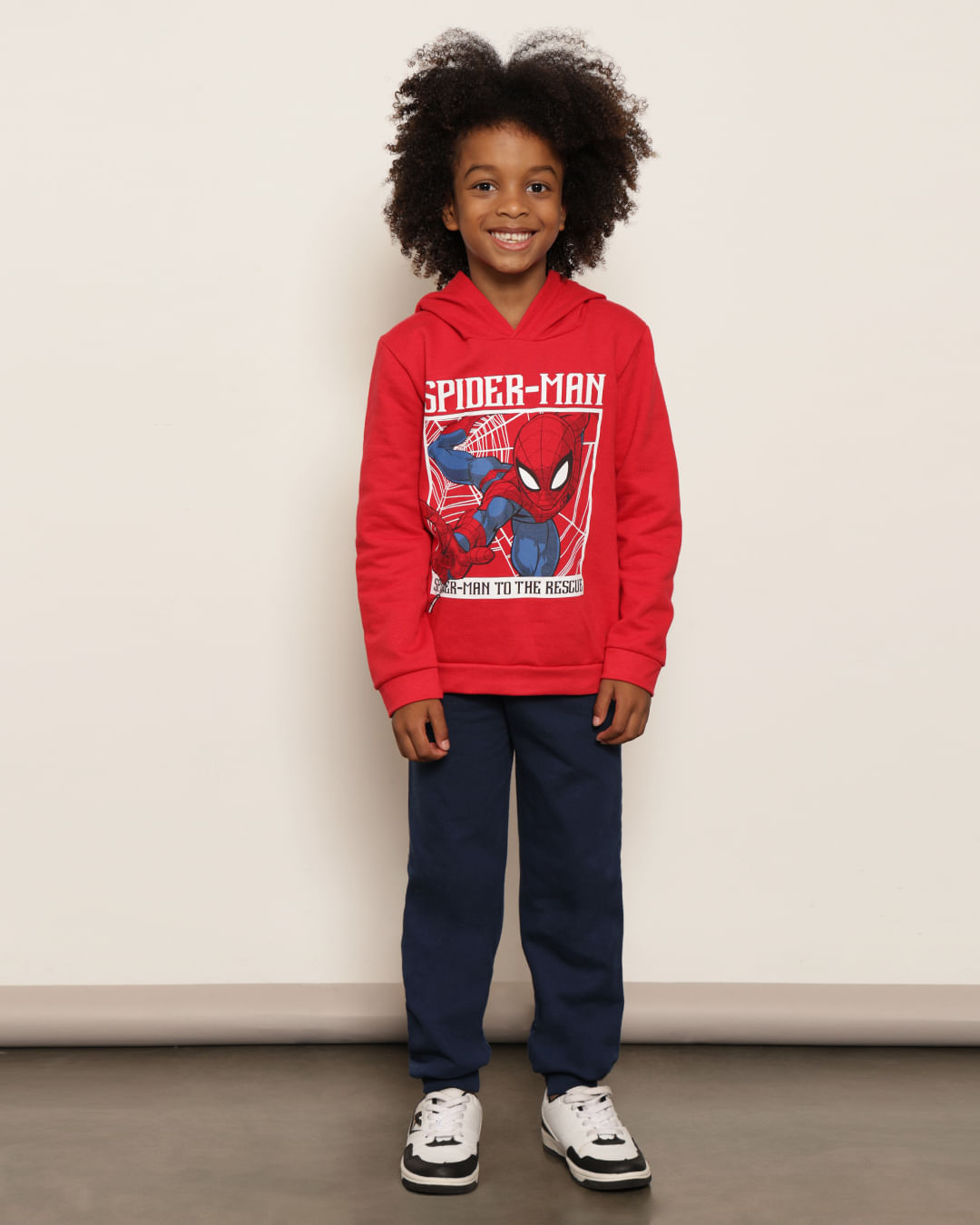 Conjunto Moletom Infantil Marvel Homem Aranha Com Capuz Vermelho