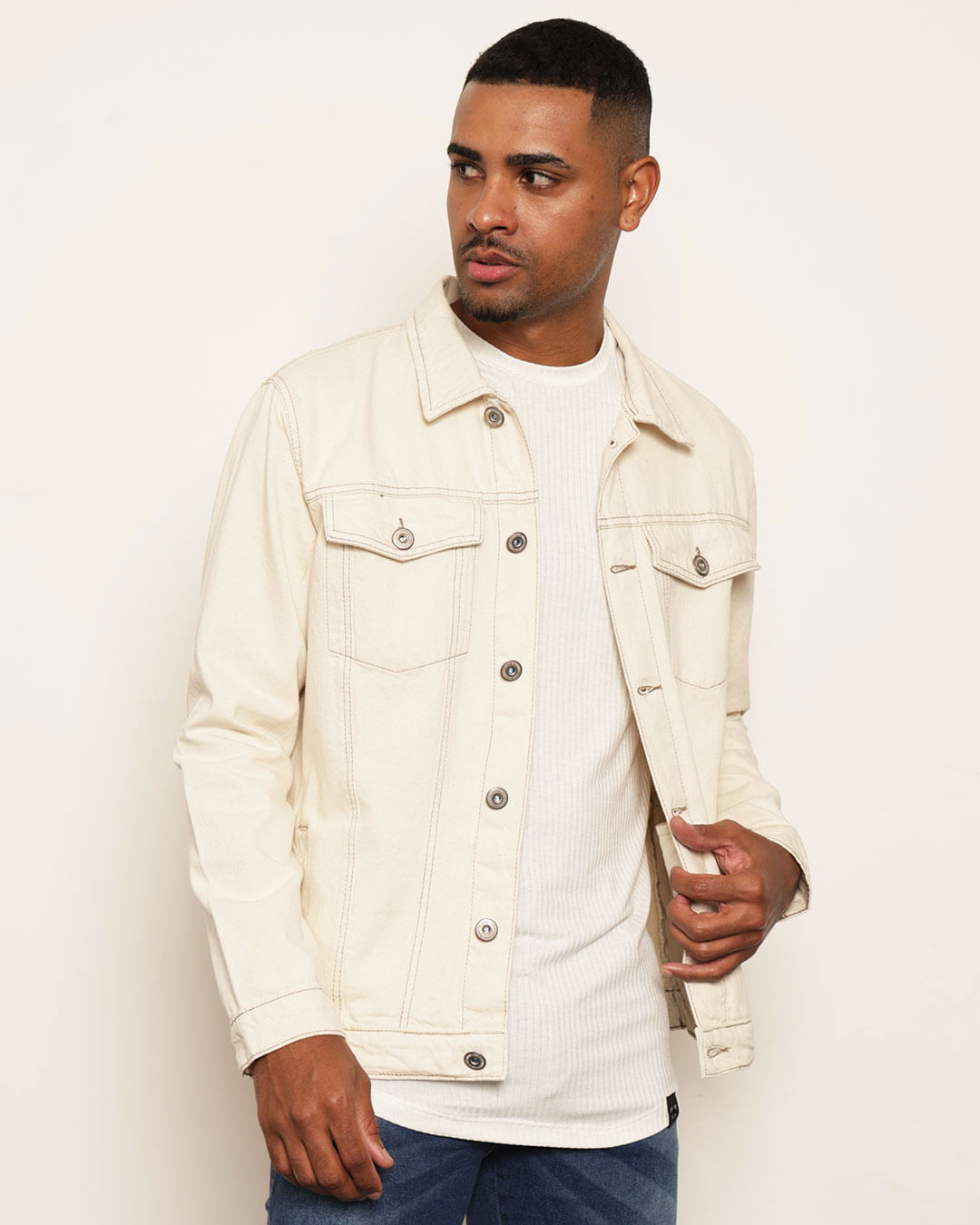 Jaqueta Jeans Jaqueta Couro Masculina Branca Jaqueta De Couro