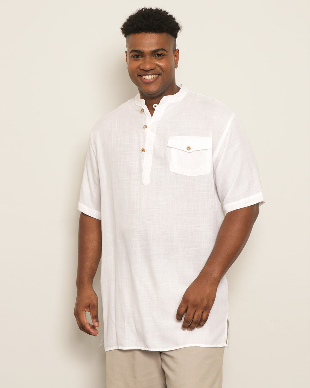 Bata Plus Size Branca Bata Branca Plus Size Algodão Lesi E Botão