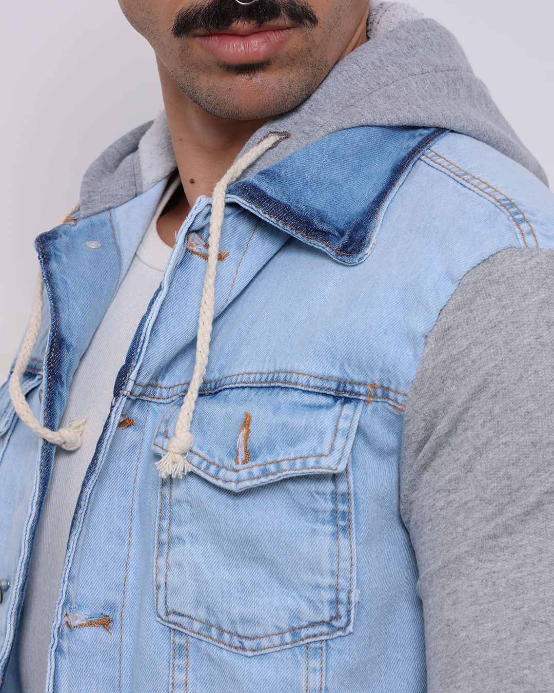 Casaco Moletom Masculino Jaqueta Moletom Com Jeans Capuz Jaqueta