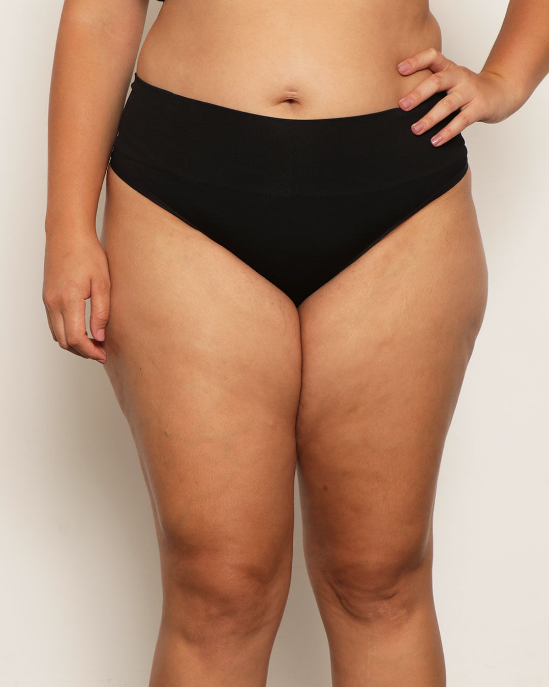Calcinha Plus Size Feminina Fio Dental Zee Rucci Sem Costura Preto