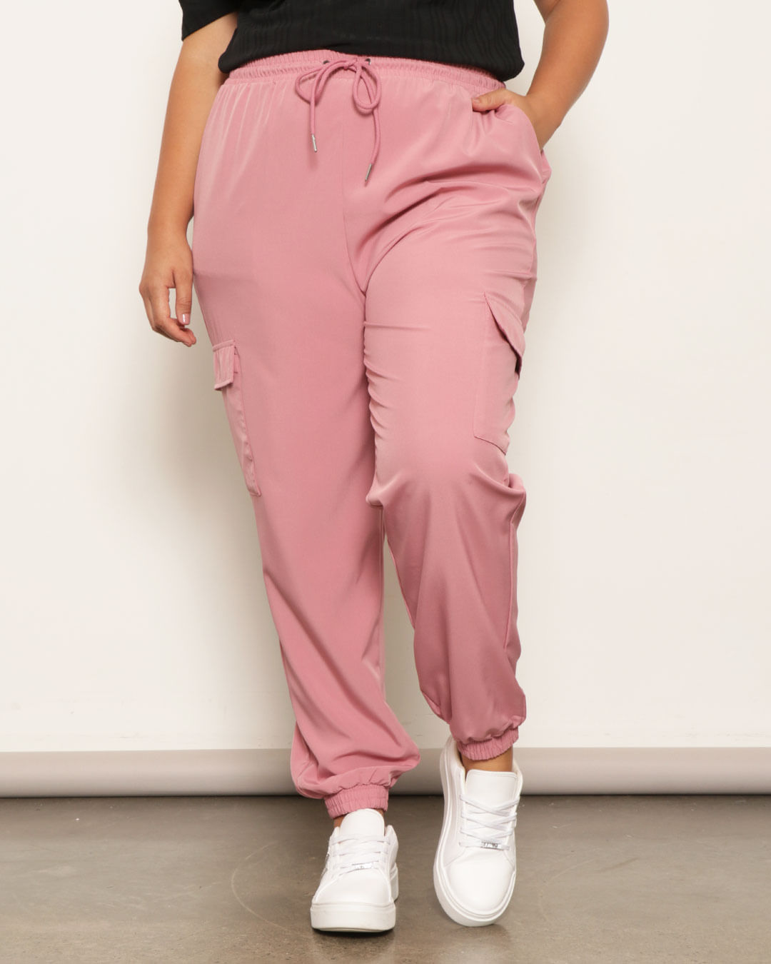 Calça Cargo CalÃ§a Jogger Feminina Rosa Calça Plus Size Feminina
