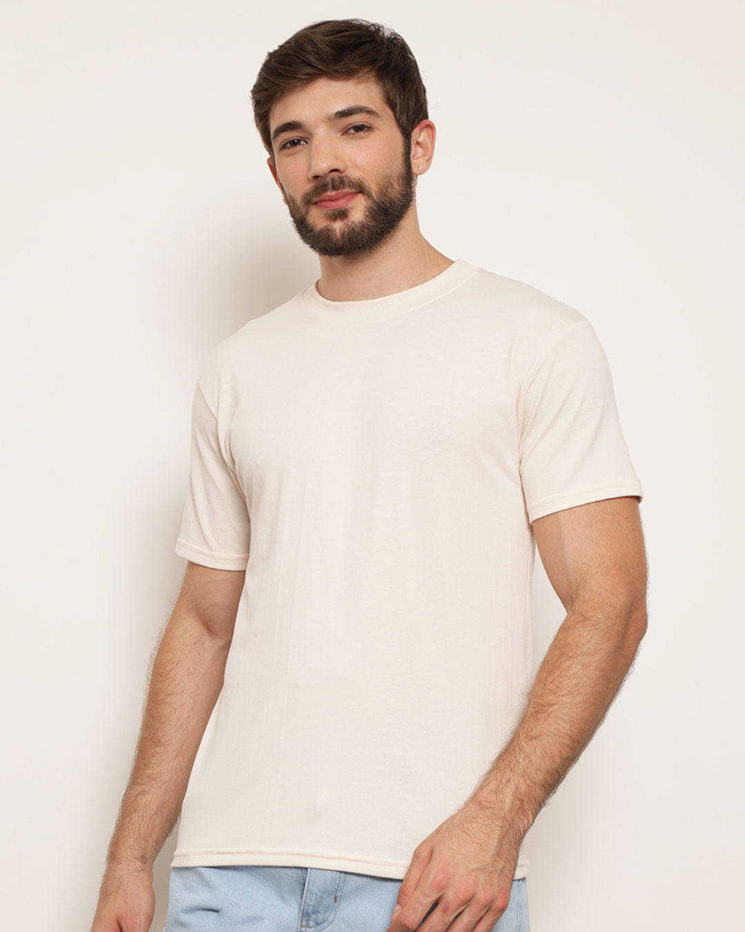 Camiseta Masculina Básica Lisa Off White