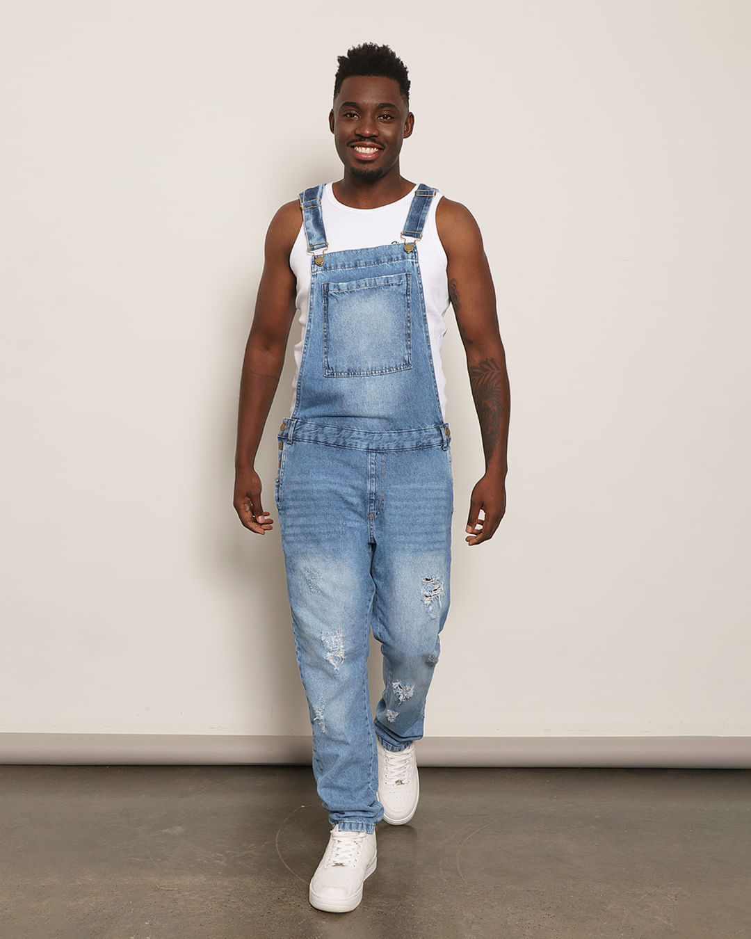 Calça Jeans Masculina MacacÃ£o Tipo Jardineira Masculino Macacão