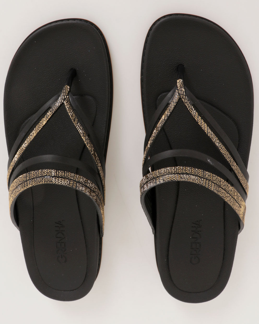 Sandália Feminina Rasteira Grendha Com Detalhe Preta