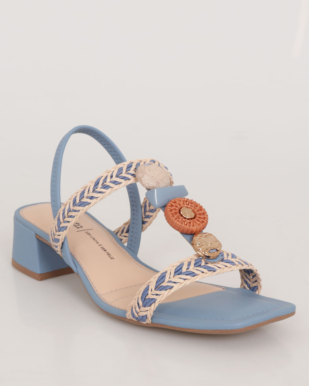 Sandália Feminina Salto Bloco Dakota Azul