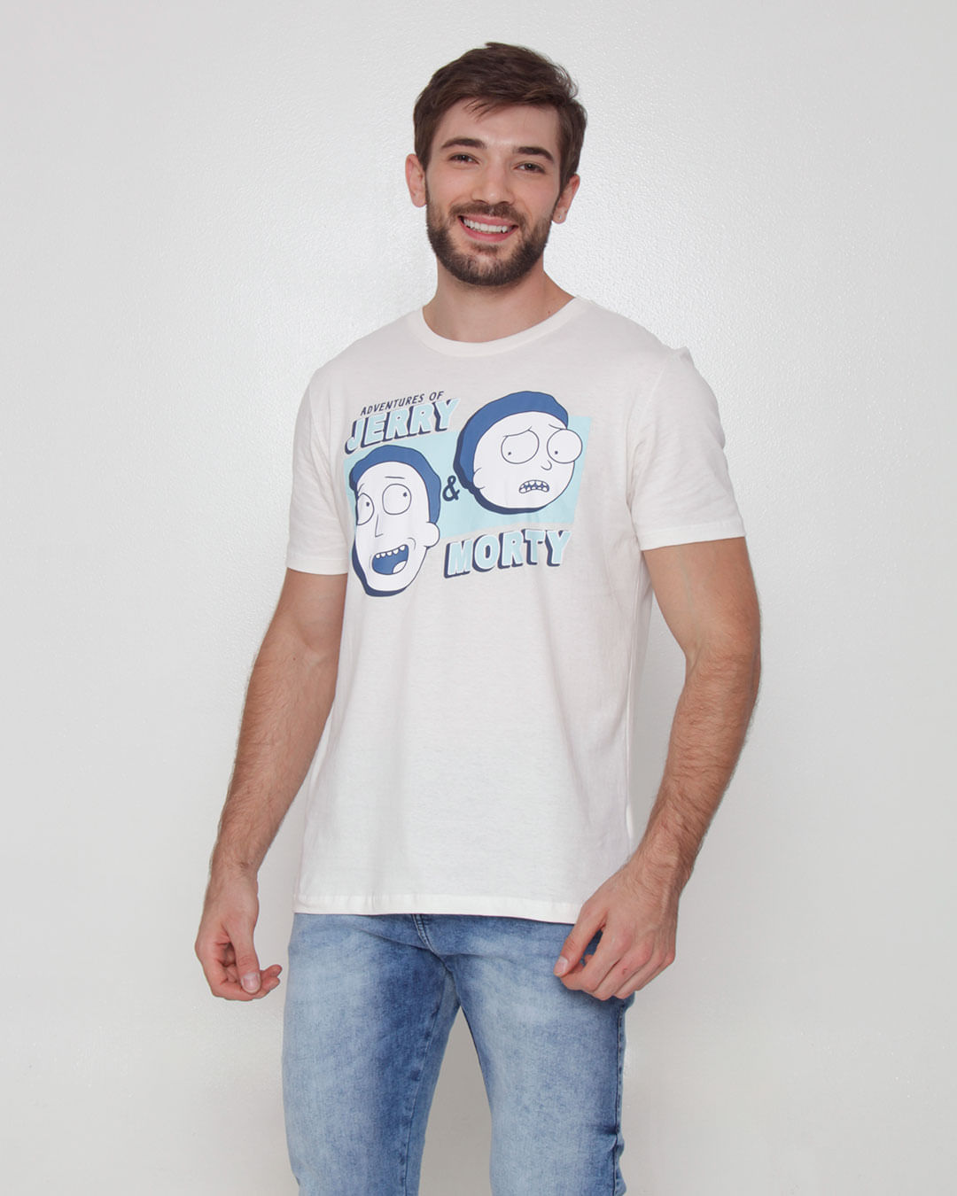 Camiseta Masculina Warner Rick And Morty Manga Off white