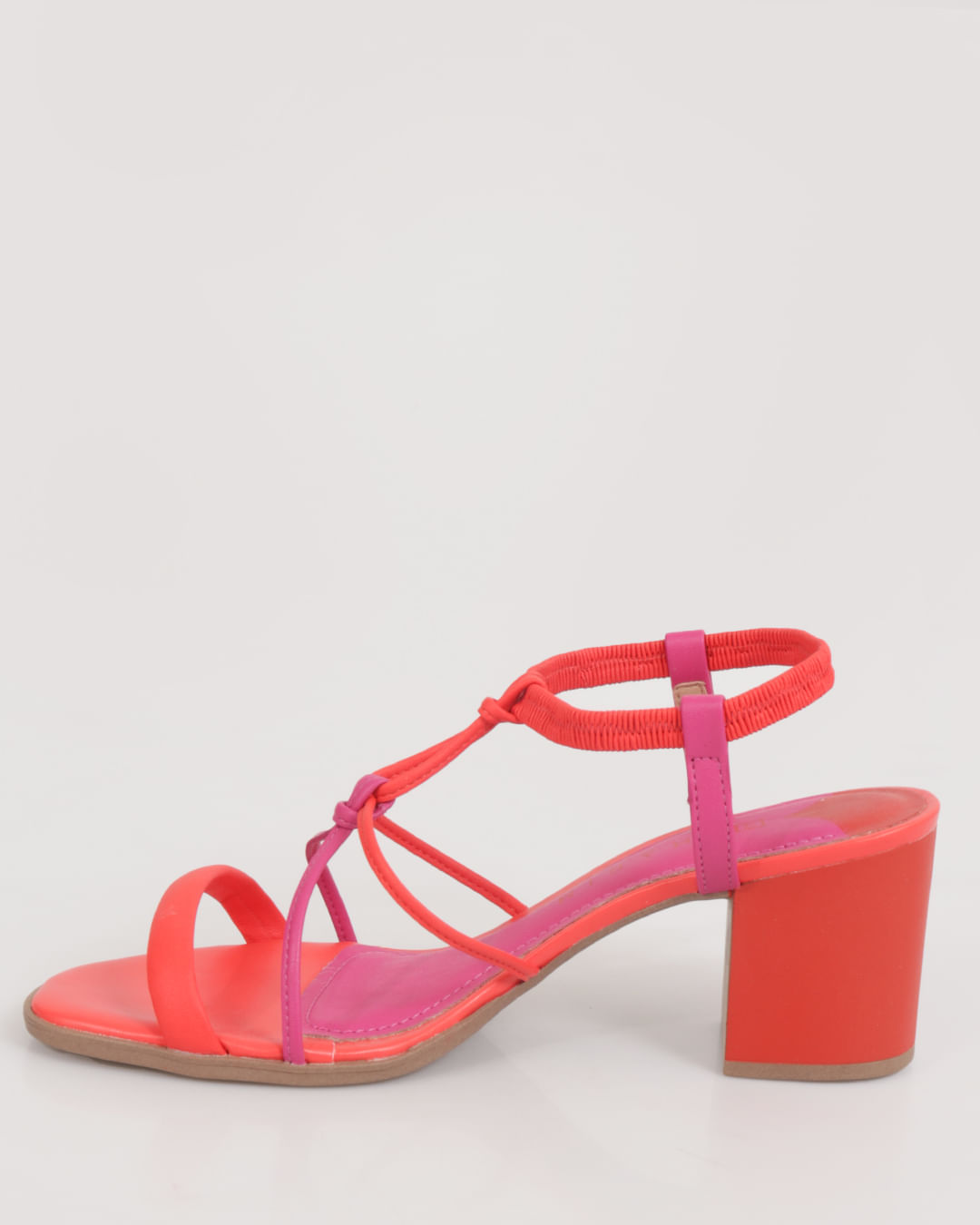Sandália Feminina Ramarim Salto Bloco Com Tiras Vermelha - Main Image