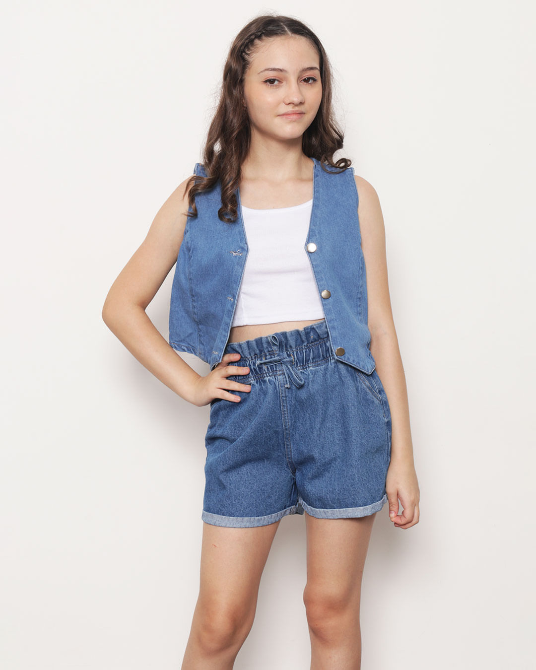 Deals Colete Colete Jeans Feminino Juvenil Colete Jeans Juvenil