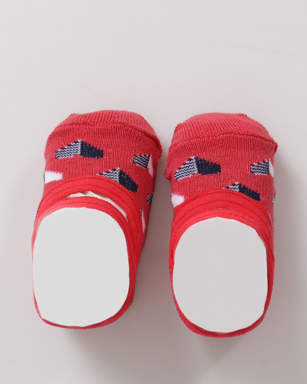 Meia Infantil Sapatilha Estampada Vermelho