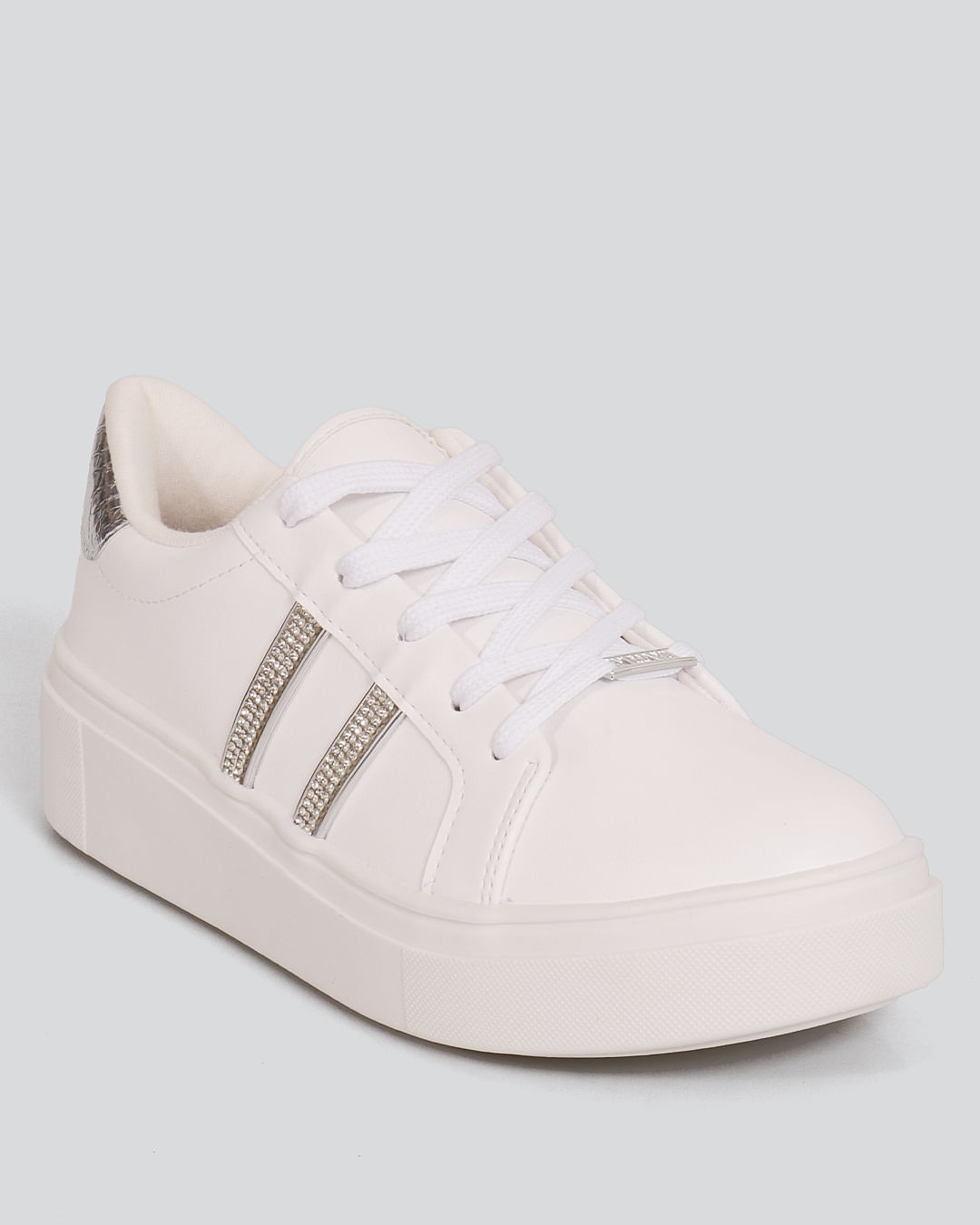 Tênis Feminino Vizzano Aplique Strass Branco