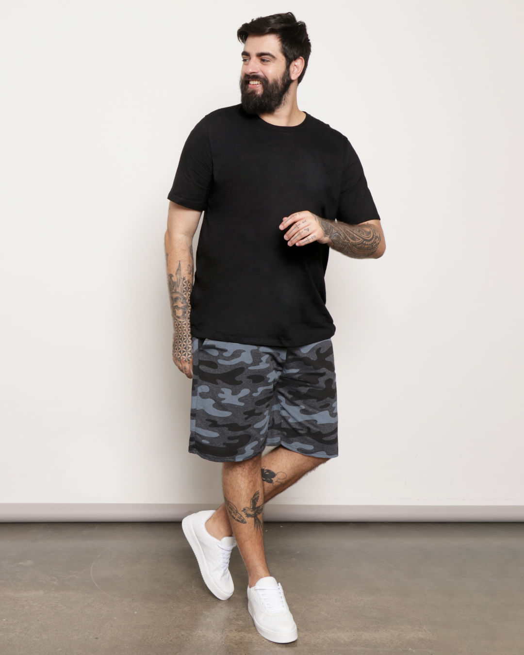 Blusa Moletom Short Moletom Masculino Camuflado Bermuda Plus Size