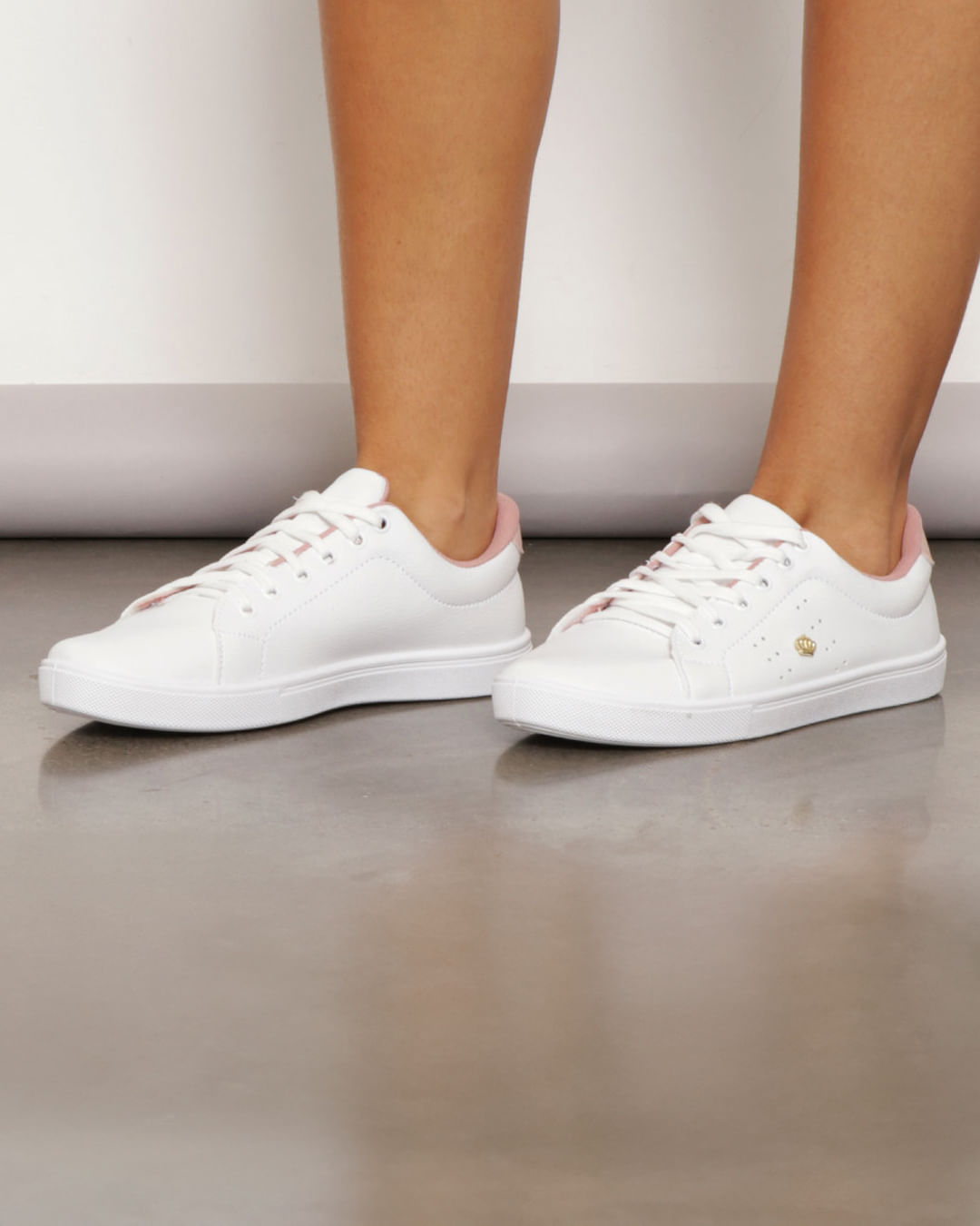Tênis Feminino Casual Recortes Branco