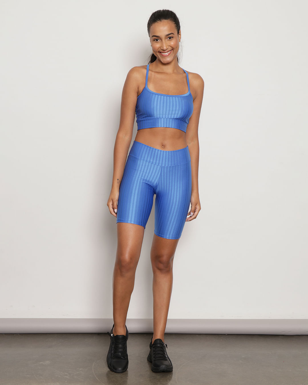 Short Feminino Fitness Ciclista Azul