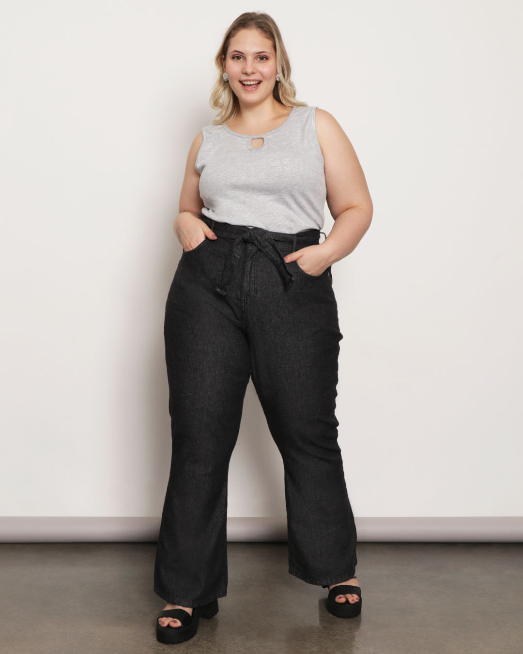 Pants CalÃ§a Social Flare Plus Size Jeans CalÃ§a Social Preta Plus