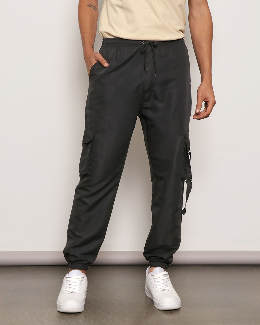 Calça Feminina CalÃ§a Tactel Preta Masculina Calça Masculina