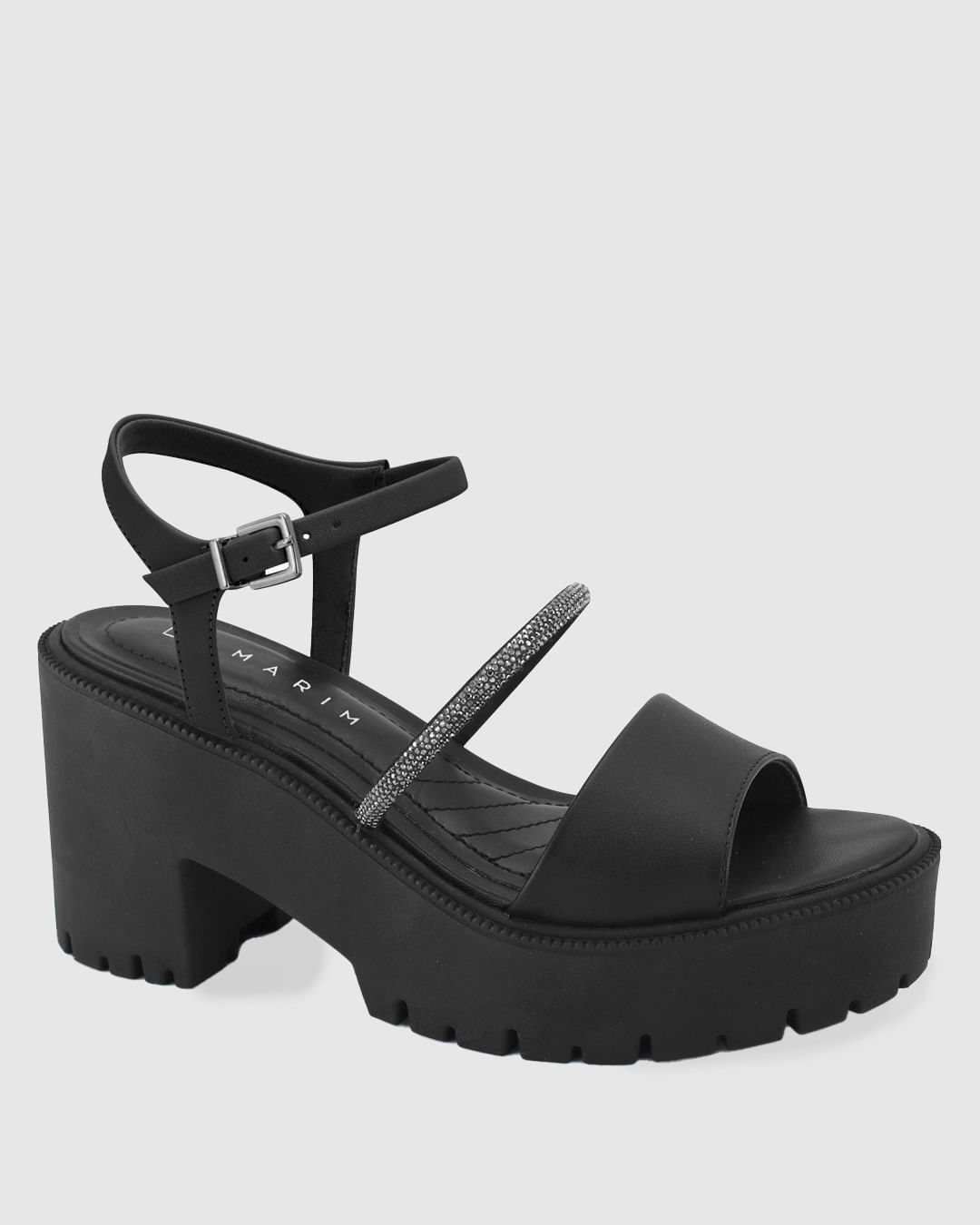 Sandália Feminina Tratorada Ramarim Brilho Preta