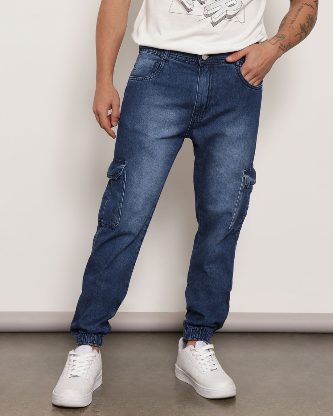 Jeans Masculina TÃªnis Com CalÃ§a Jeans Calça Jogger Masculina