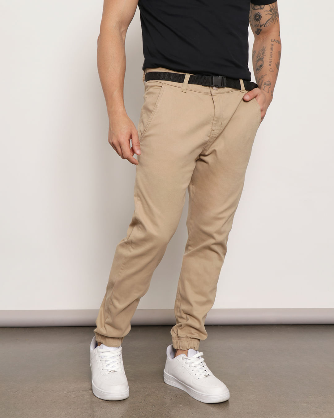 Calça Sarja Bege Masculina CalÃ§a Com Cinto Masculino CalÃ§a Com