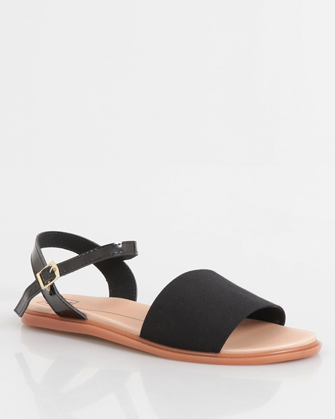 Sandália Feminina Rasteira Moleca Lona Preta