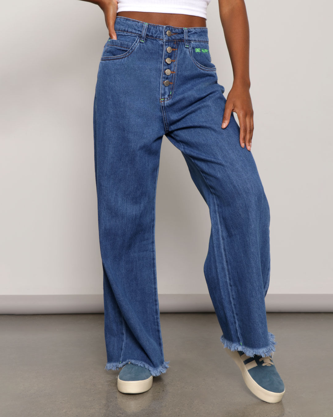 Jeans Feminina CalÃ§as Vizzy Jeans Calça Jeans Feminina Vizzy Wide