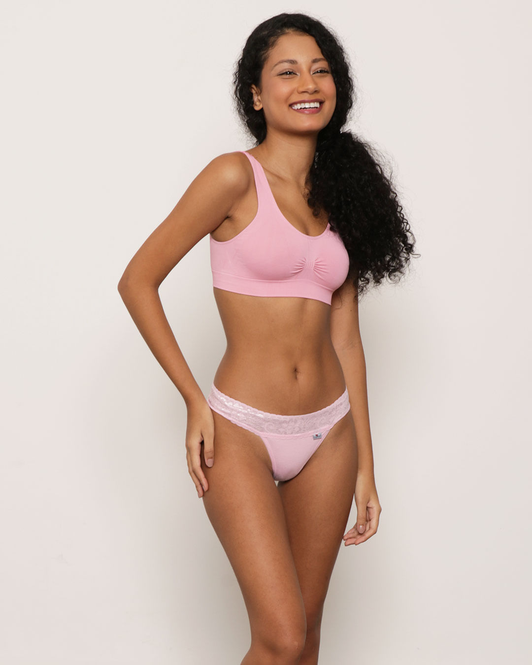 Calc Cotton Cos Renda Lisa 2403 - Rosa Claro